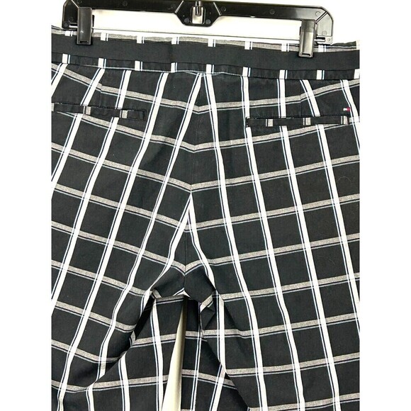 Tommy Hilfiger Golf Women Sz 12 Black Madras Plaid Bermuda Shorts Cotton Casual - Picture 9 of 12